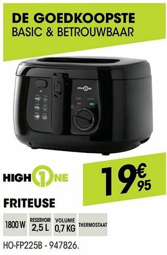 Electro Depot Highone friteuse ho-fp225b aanbieding