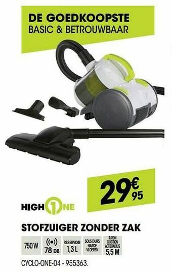 Electro Depot Highone stofzuiger zonder zak cyclo-one-04 aanbieding