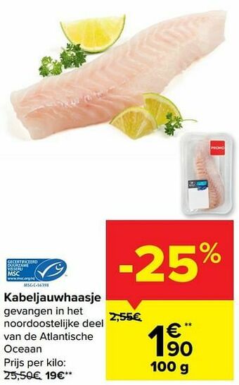 Carrefour Market Kabeljauwhaasje aanbieding