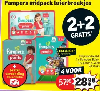 Kruidvat Pampers midpack luierbroekjes aanbieding