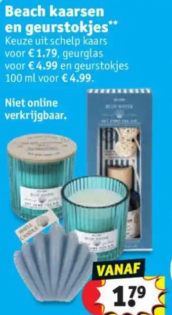 Kruidvat Beach kaarsen en geurstokjes aanbieding