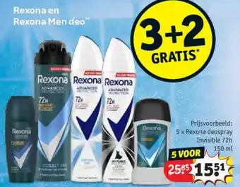 Kruidvat Rexona en Rexona Men deo aanbieding