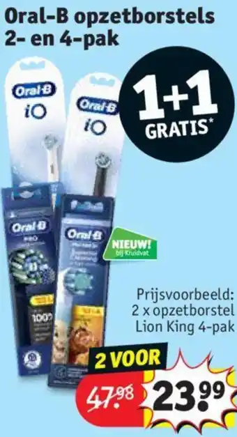 Kruidvat Oral-B opzetborstels 2- en 4-pak aanbieding