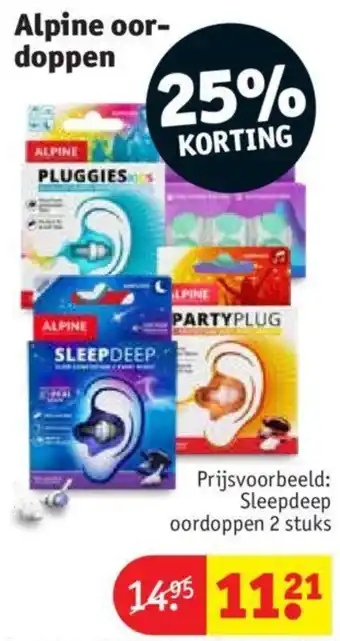 Kruidvat Alpine oordoppen aanbieding