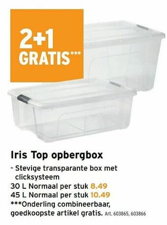 GAMMA Iris top opbergbox aanbieding