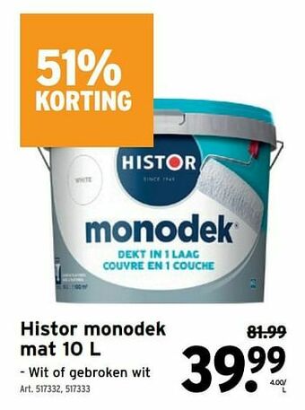 GAMMA Histor monodek mat aanbieding