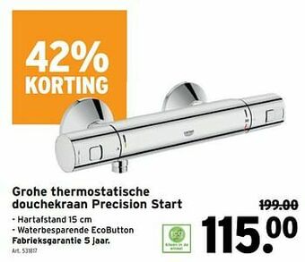 GAMMA Grohe thermostatische douchekraan precision start aanbieding