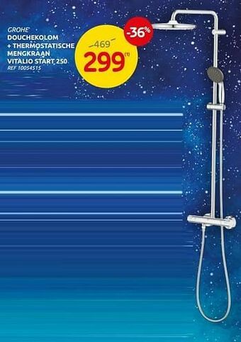 Brico Douchekolom + thermostatische mengkraan vitalio start 250 aanbieding