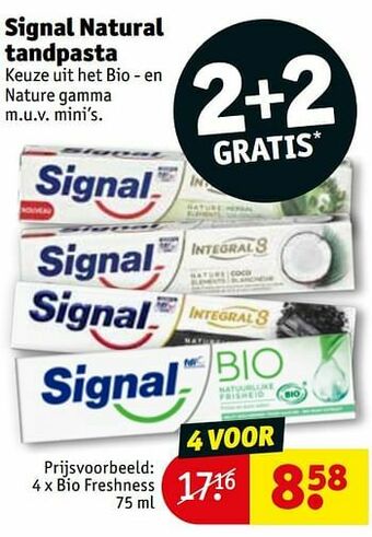 Kruidvat Signal natural tandpasta bio freshness aanbieding