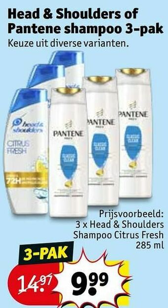 Kruidvat Head + shoulders shampoo citrus fresh aanbieding