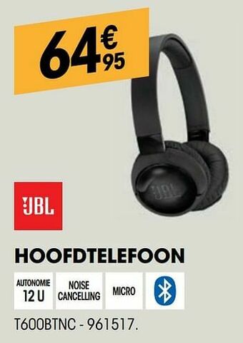Jbl hoofdtelefoon t600btnc