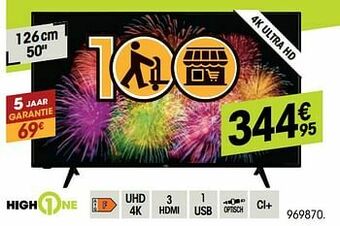 Electro Depot Highone 4k ultra hd 50`` aanbieding