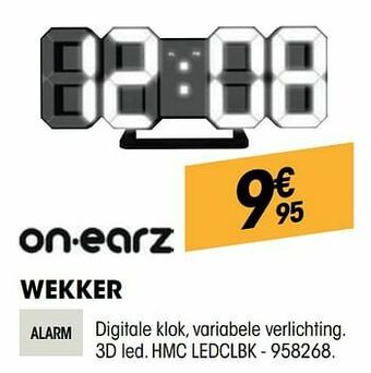 Electro Depot On-earz wekker hmc ledclbk aanbieding
