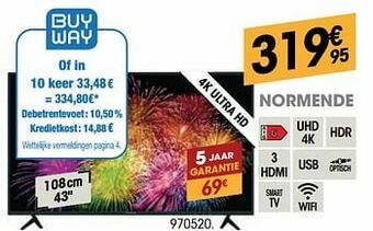 Electro Depot Normende 4k ultra hd 43`` aanbieding