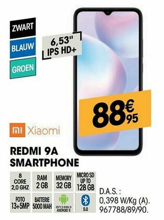 Electro Depot Xiaomi redmi 9a smartphone aanbieding