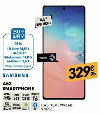 Electro Depot Samsung a52 smartphone aanbieding