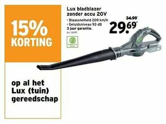 GAMMA Lux bladblazer zonder accu 20v aanbieding