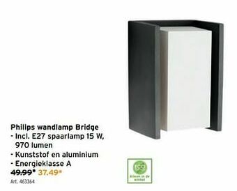 GAMMA Philips wandlamp bridge aanbieding