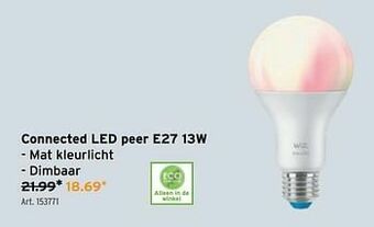 GAMMA Connected led peer e27 13w aanbieding