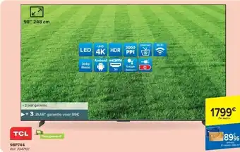 Carrefour TCL 98P744 UHD 4K HDR LED aanbieding