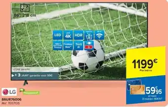 Carrefour LG 86UR76006 UHD 4K LED aanbieding