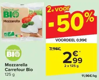 Carrefour Mozzarella Carrefour Bio aanbieding