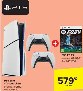 Carrefour PS5 Slim + 2 controllers aanbieding