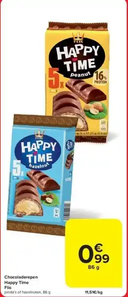 Carrefour Chocoladerepen Happy Time Flis aanbieding