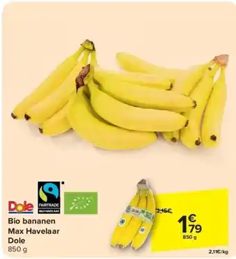 Carrefour Bio bananen Max Havelaar Dole aanbieding