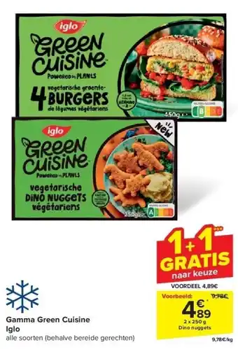 Carrefour Gamma Green Cuisine Iglo aanbieding