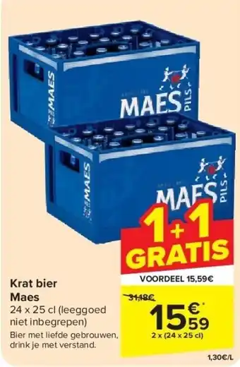 Carrefour Krat bier Maes aanbieding