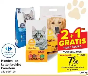 Carrefour Honden- en kattenbrokjes Carrefour aanbieding