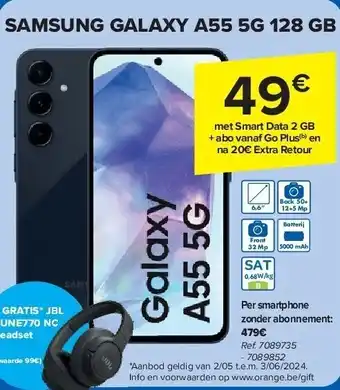 Carrefour SAMSUNG GALAXY A55 5G 128 GB aanbieding