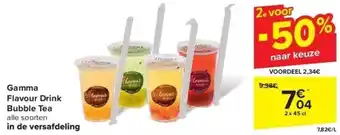 Carrefour Gamma Flavour Drink Bubble Tea aanbieding