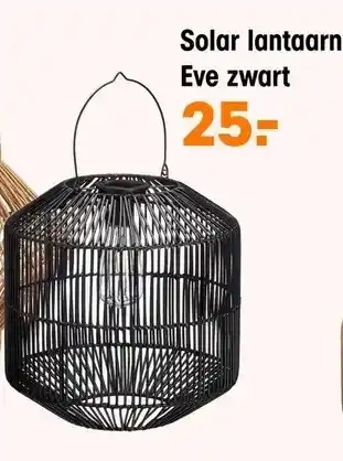Kwantum Solar lantaarn Eve zwart aanbieding