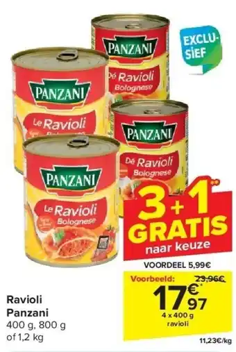 Carrefour Ravioli Panzani aanbieding