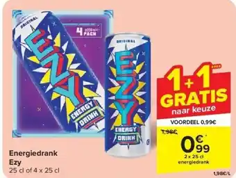 Carrefour Energiedrank Ezy aanbieding