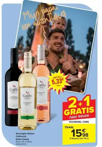 Carrefour Verenigde Staten Californië Gallo Family aanbieding