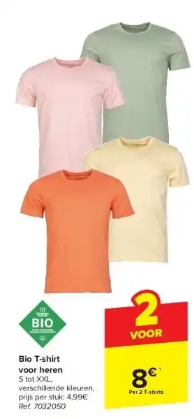 Carrefour Bio T-shirt voor heren aanbieding