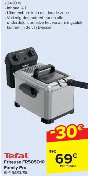 Carrefour Friteuse FR505D10 Family Pro aanbieding