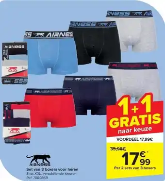 Carrefour Set van 3 boxers voor heren aanbieding