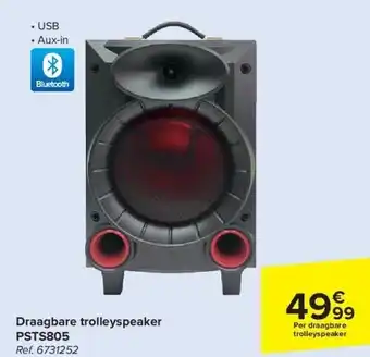 Carrefour Draagbare trolleyspeaker PSTS805 aanbieding
