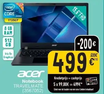 Cora Notebook TRAVELMATE aanbieding