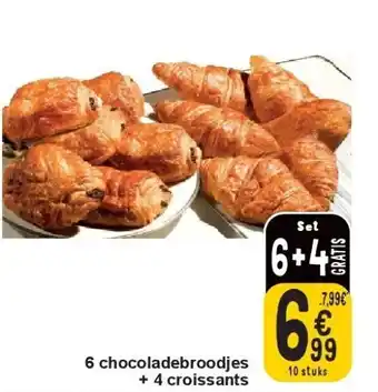 Cora 6 chocoladebroodjes + 4 croissants aanbieding