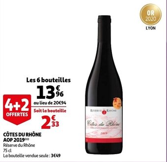 Auchan Cotes Du Rhone AOP 2019 aanbieding