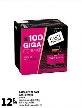 Auchan Capsules Cafe Carte Noire aanbieding