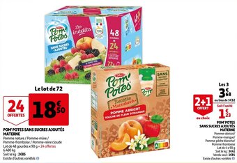 Auchan Pom'Potes Sans Sucres Ajoutes Materne aanbieding