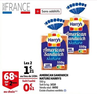 Auchan American Sandwich Nature Harrys aanbieding