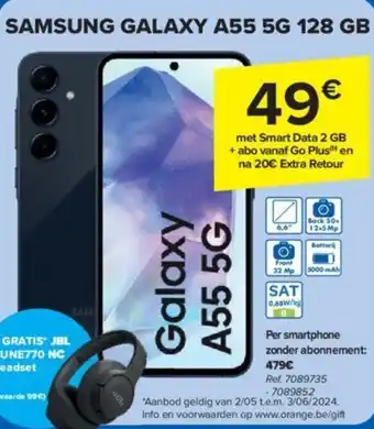 Carrefour SAMSUNG GALAXY A55 5G 128 GB aanbieding