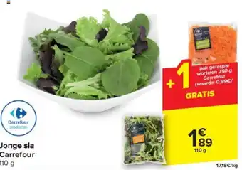 Carrefour Jonge sla 110g aanbieding